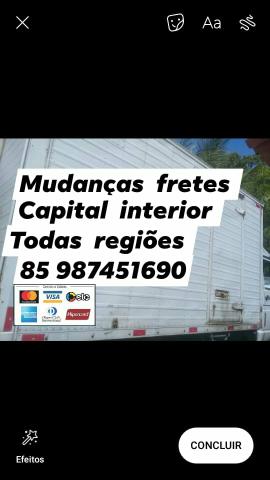 Mudanças fretes capital interior outros estados.