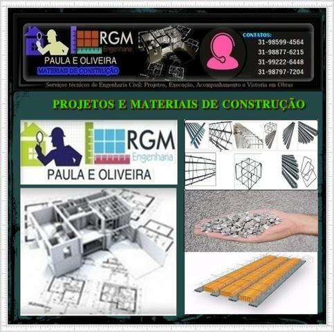 Materiais como telhas cimento e serviços como Projetos