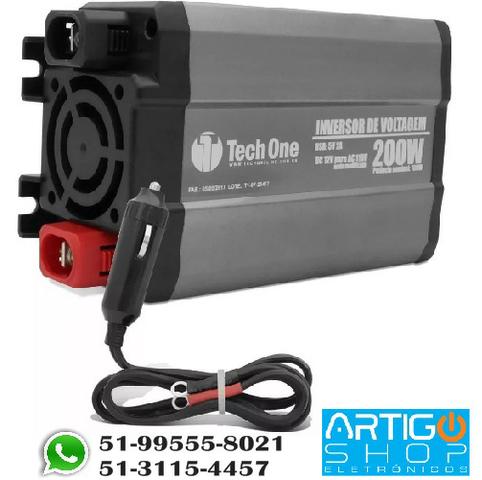 Inversor De Voltagem Tech One 200w 12v Para 110 - 220V Com Usb