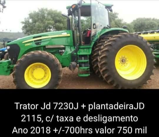 John Deere 7230 + Plantadeira JD 2115 - Ano 2118 - Excelente Estado