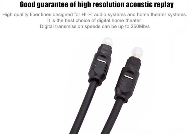 Cabo Óptico Digital De 1 Metro Home Tv A Cabo Dvds Games Arduino Automação COD-CP451  - Foto 2