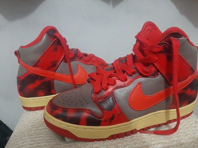 nike dunk high 1985 red acid wash