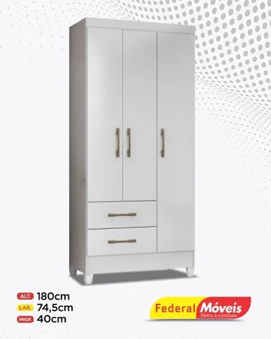 Guarda Roupa 3 Portas 2 Gavetas Super Lindo Fazemos Entrega