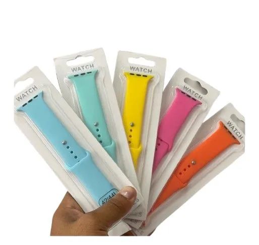 Pulseiras de Silicone para Apple Watch Tamanho 42 44 45 47 4942/44mm - Cores Vibrantes