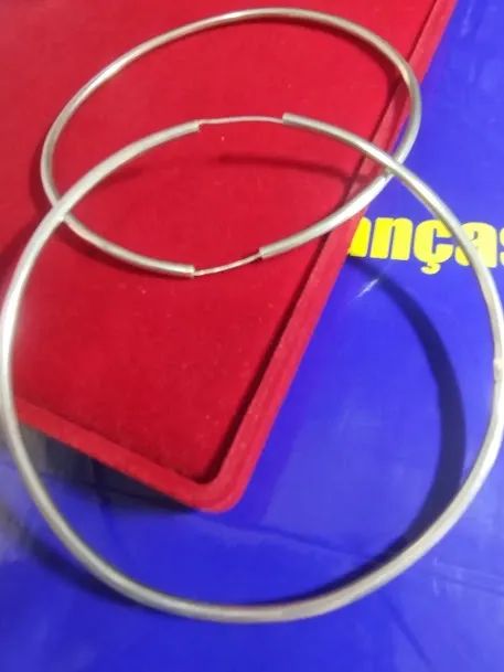 Argola Brinco Prata 90 mm Peso 12.60 Gramas Tubo 2.70 mm                                   - Foto 3