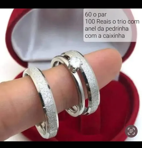 Trio de alianças com a caixinha 