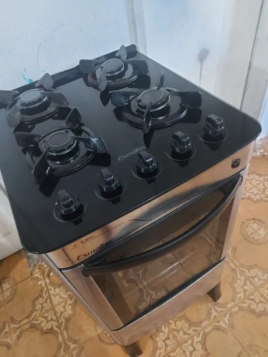 Fogão mesa de vidro inox