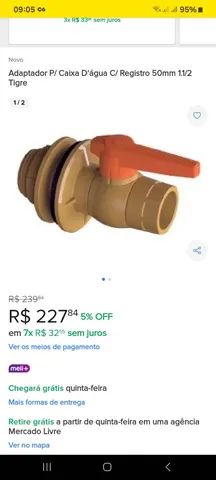ADPTADOR DE  CAIXA  DA ÁGUA COM REGISTRO 1./1/2" - Foto 5