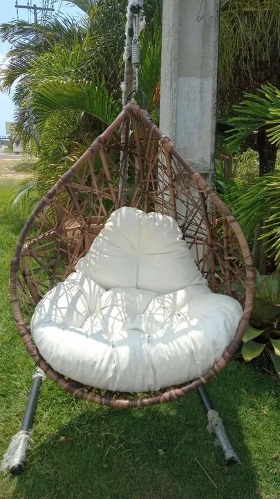 Poltrona de vime suspensa para sala de estar