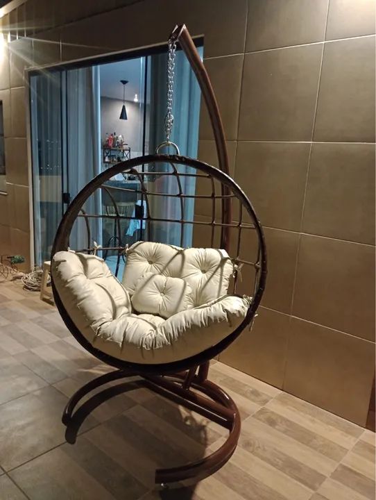 Suporte e Cadeira de Balanço em alumínio - Conforto e Estilo!
