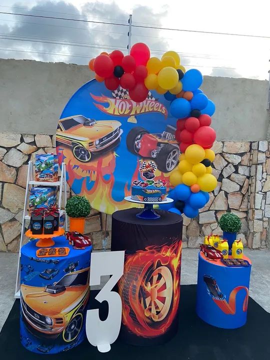 Decoração pegue e monte Festa Hot Wheels - Foto 2