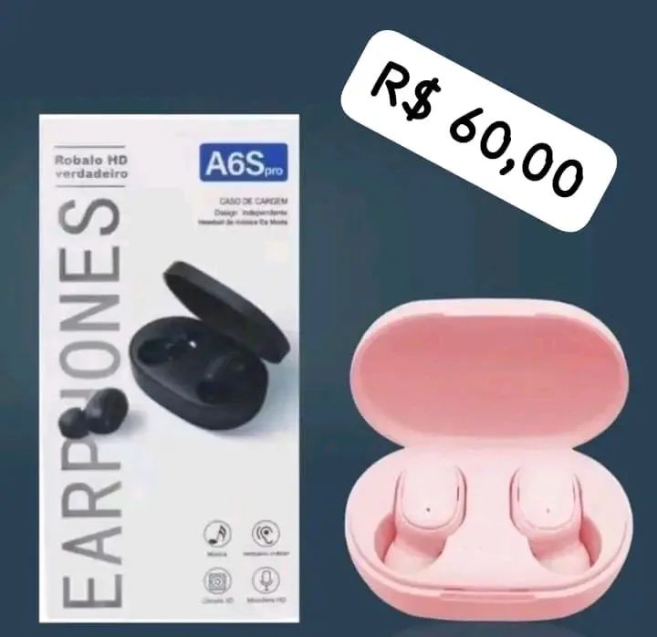 Fone bluetooth, sem fio, rosa 