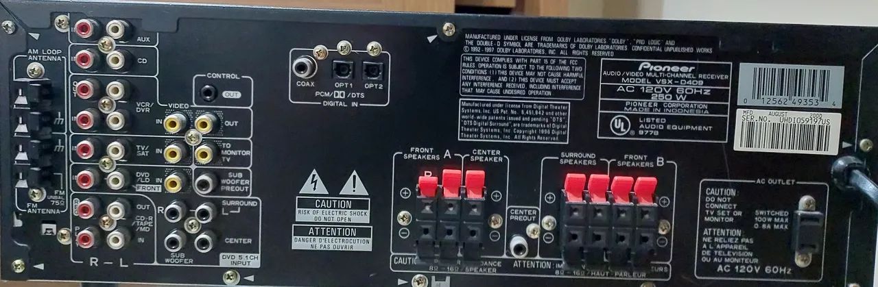 Receiver Pioneer VSX-D409  - Foto 2