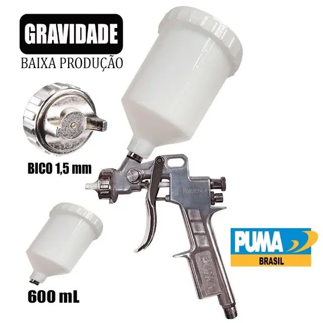 Pistola de Gravidade Baixa Produção 1,5mm AS162AA PUMA - Foto 3