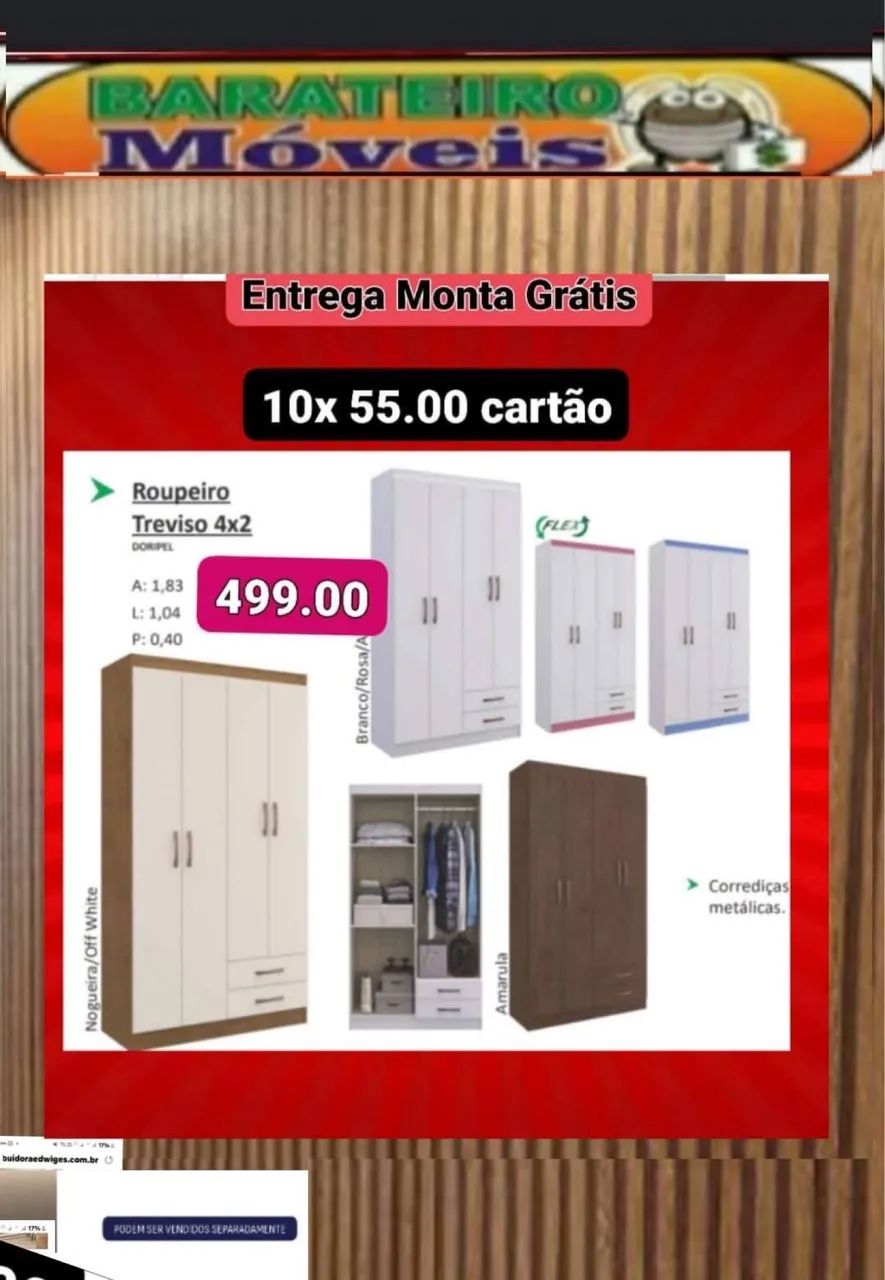 Guarda roupa solteiro infantil 