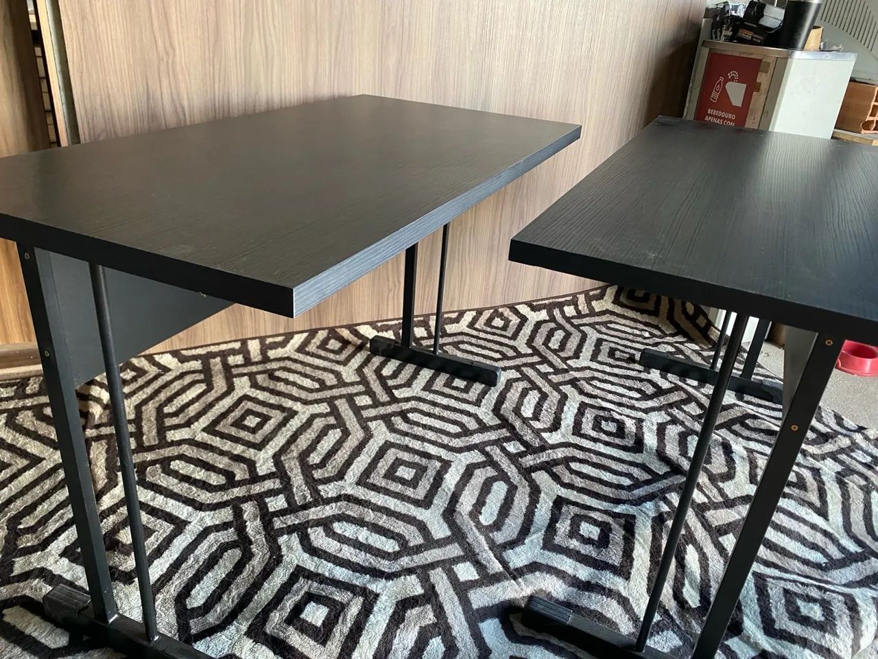 Mesa de Escritório Preta  reta 120x60  7 tons de amadeirado disponíveis 