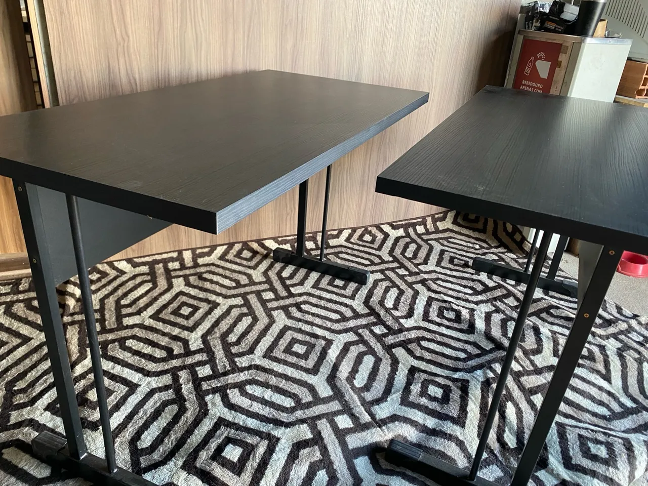 Mesa de Escritório Preta reta 120x60 7 tons de amadeirado disponíveis