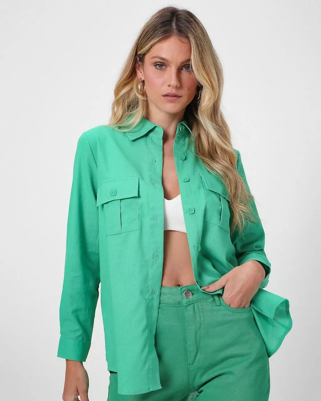 Camisa verde alfaiataria 