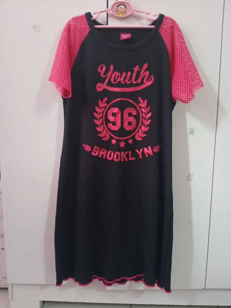 Vestido Infantil Estiloso Brooklyn - Rosa e Preto