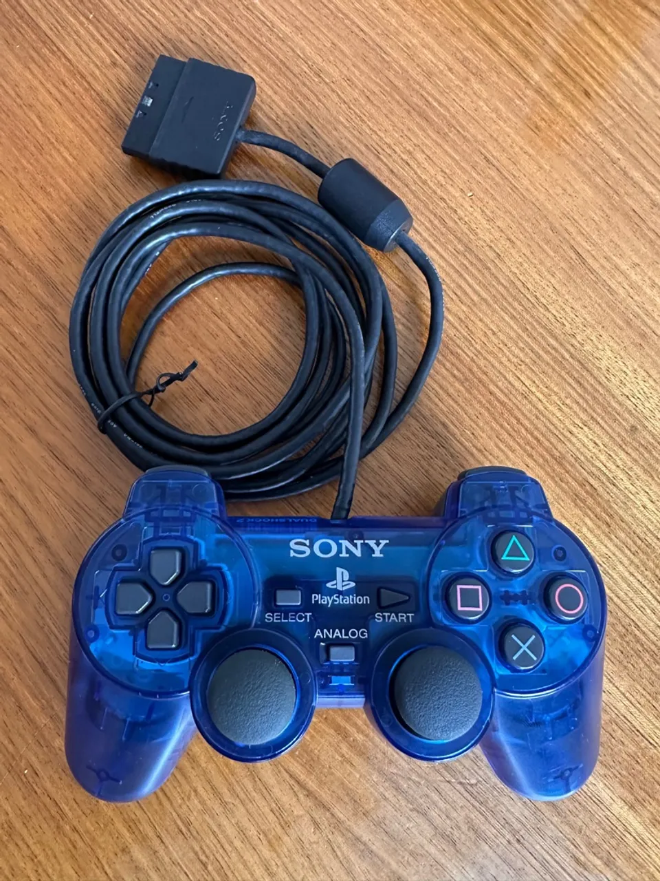Controle PS2 Azul Transparente Ocean Blue