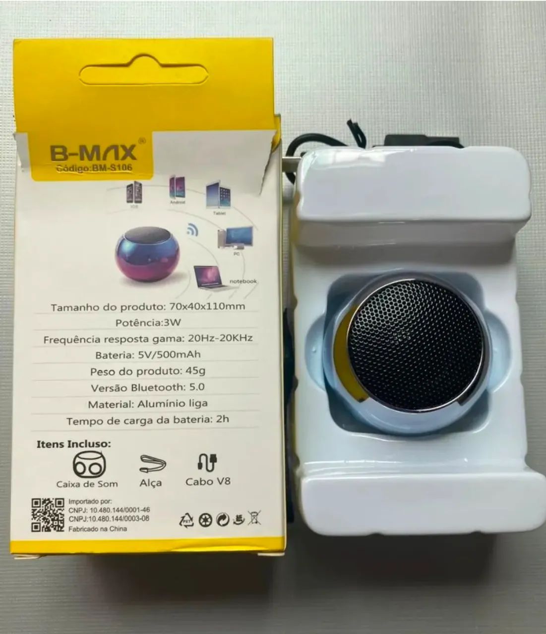 Mini Caixa de som Bluetooth portátil B-MAX BM-S106
