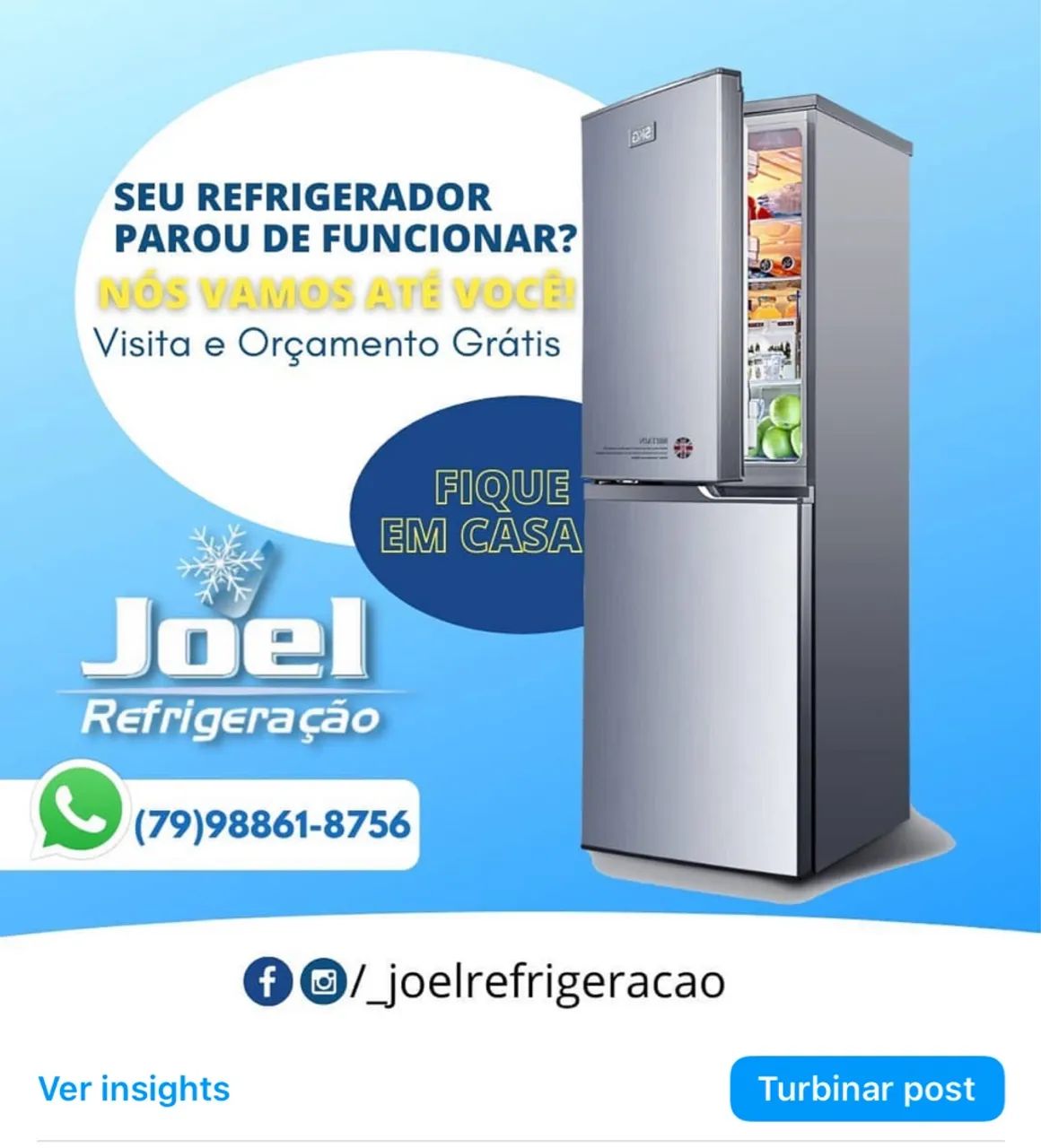 Conserto e carga de gás no refrigerador ou freezer - orçamento grátis 