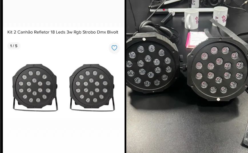 Kit 2 Canhões de Iluminação LED 18x3W RGB Strobo DMX Bivolt - Foto 2