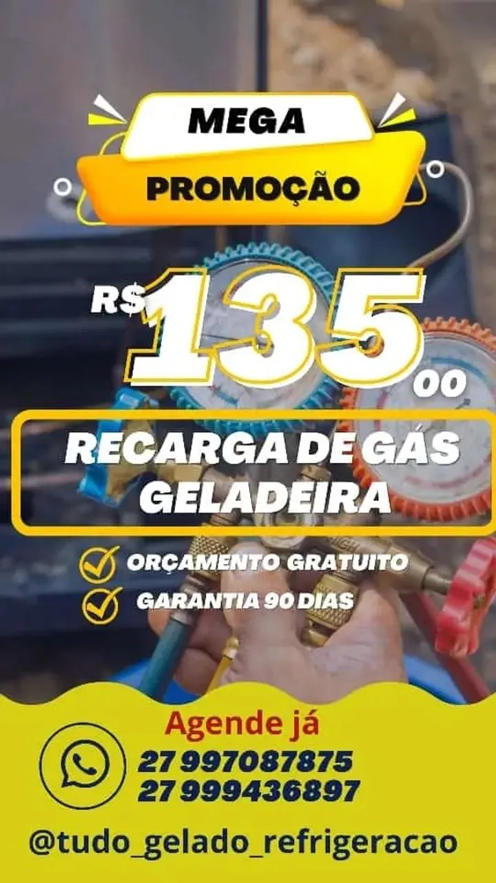 Recarga de Gás para Geladeira: Mega Promoção!