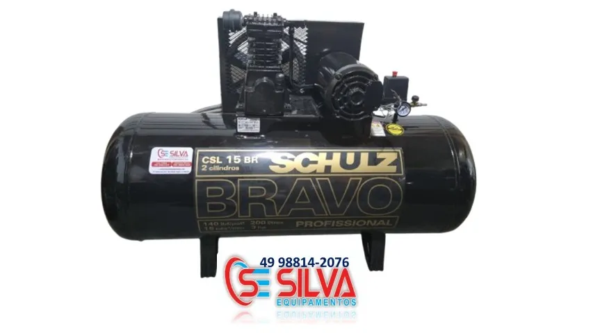 Compressor de ar 15 pés 200 litros Shulz Revisado