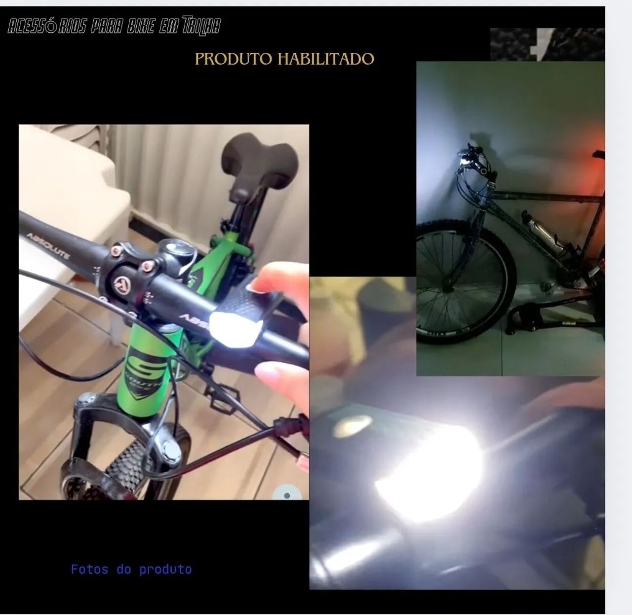 Lanterna para Bike - 3 Modos de Luz , recarregável USB - Foto 4