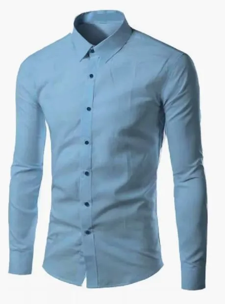 Camisa Social Azul Claro Masculina