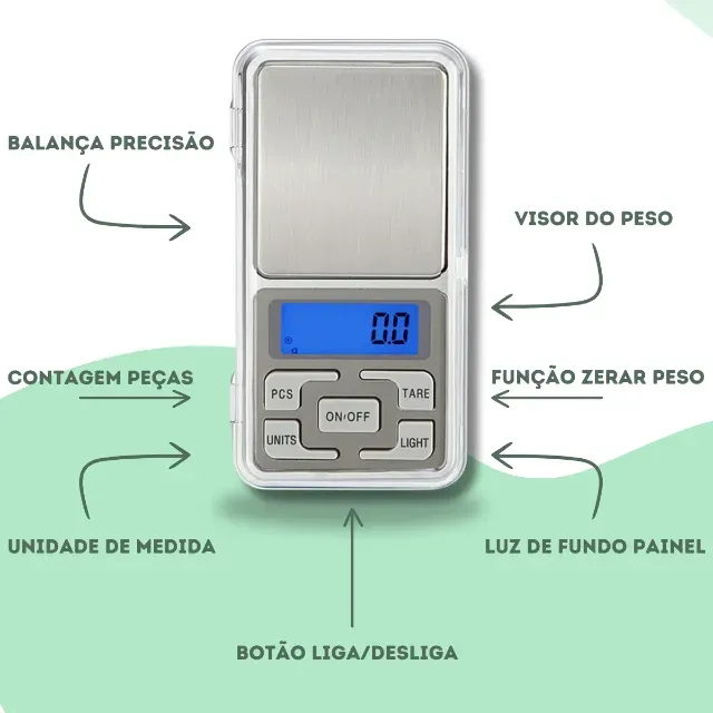 Mini Balança Digital Alta Precisão Portátil De Bolso Cozinha