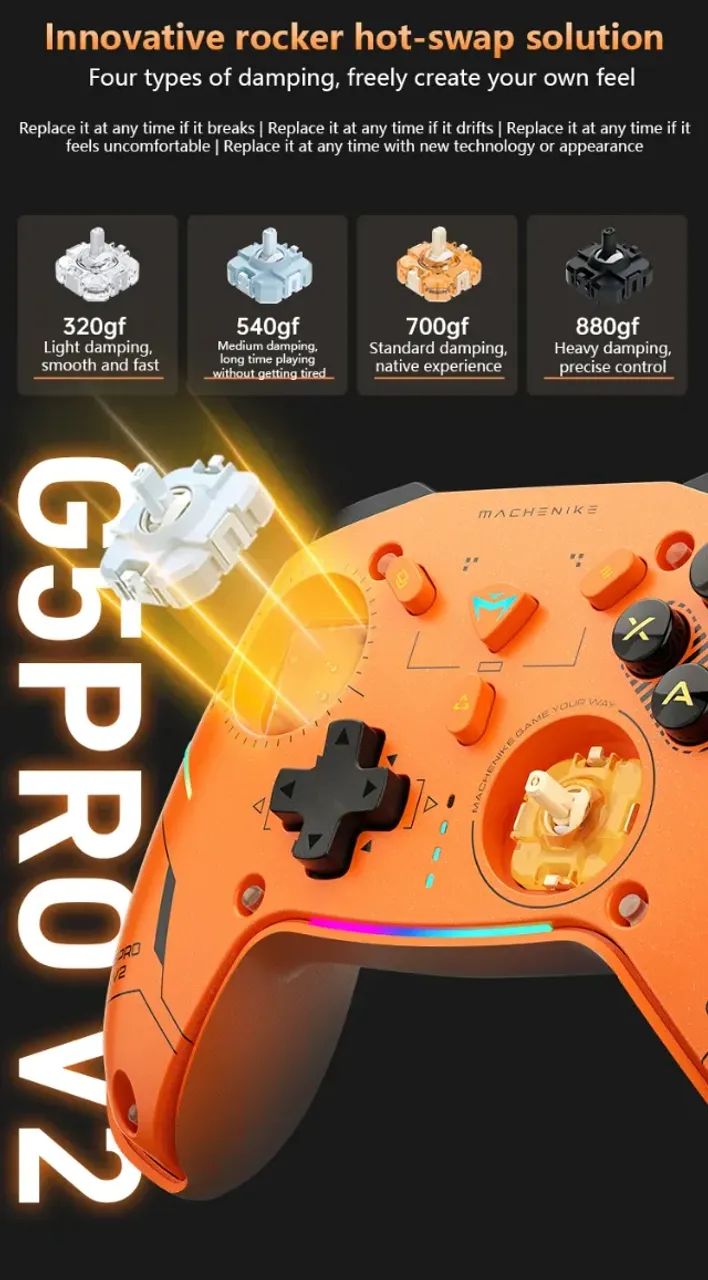 Controle Machenike G5PRO V2 10º Aniversário 2.4G Bluetooth e Fio RGB, PC / Nintendo Switch - Foto 2