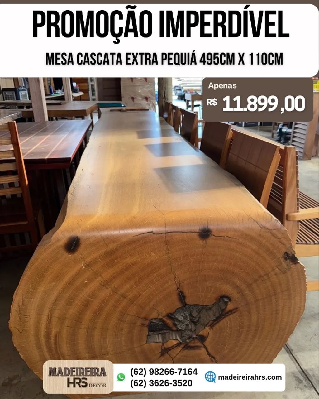MESA CASCATA EXTRA PEQUIA 495CM X 110CM - Foto 3