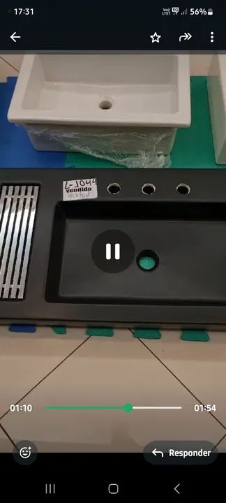 Cuba de Sobrepor com Saboneteira Grelha Ébano/Black Matte - Foto 3