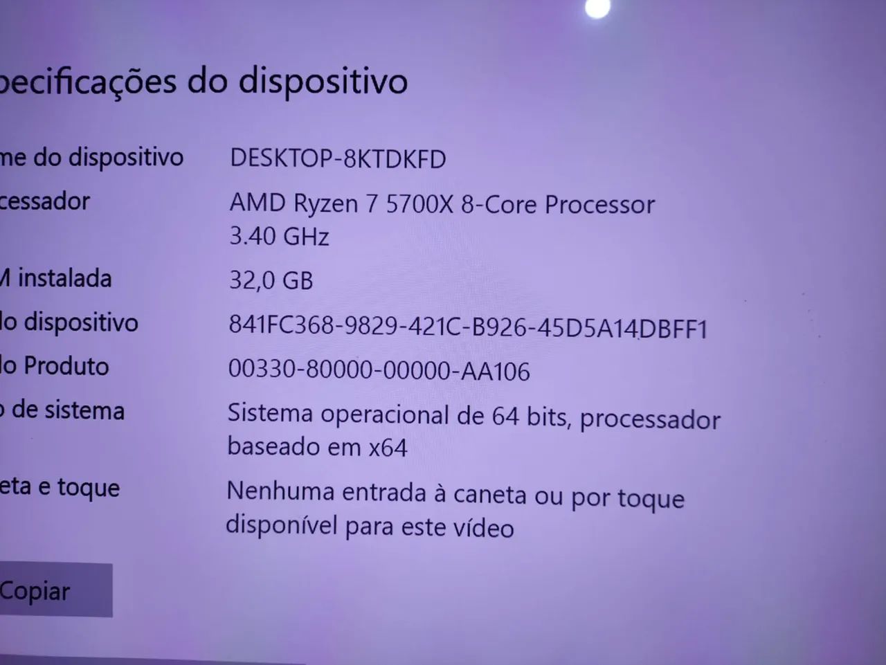 PC RYZEN 7 5700X E RX7600 PEGO PS4 E PS5 COM VOLTA - Foto 3