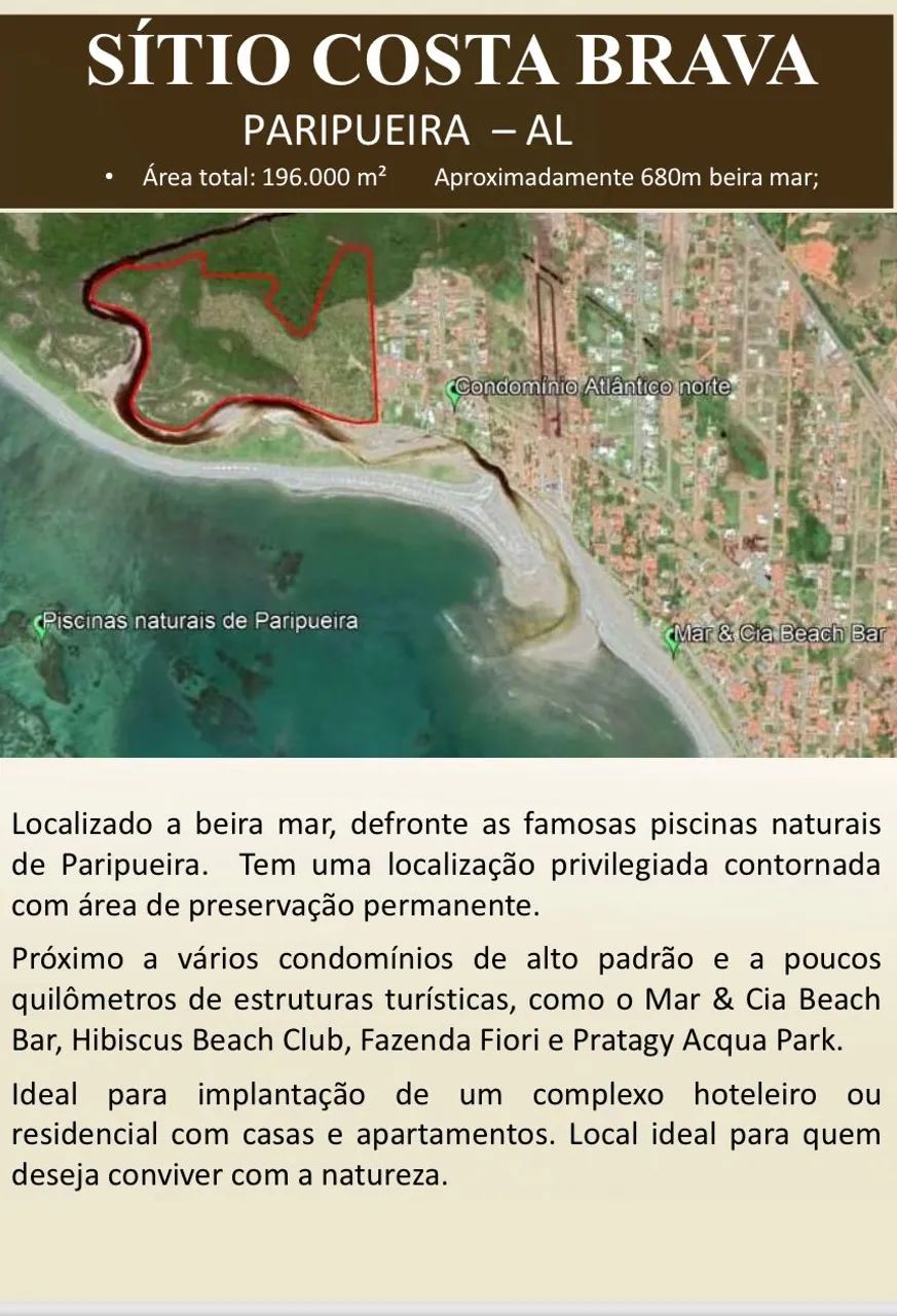Lote/Terreno para venda possui 70685 metros quadrados em Centro - Paripueira - AL - Foto 3
