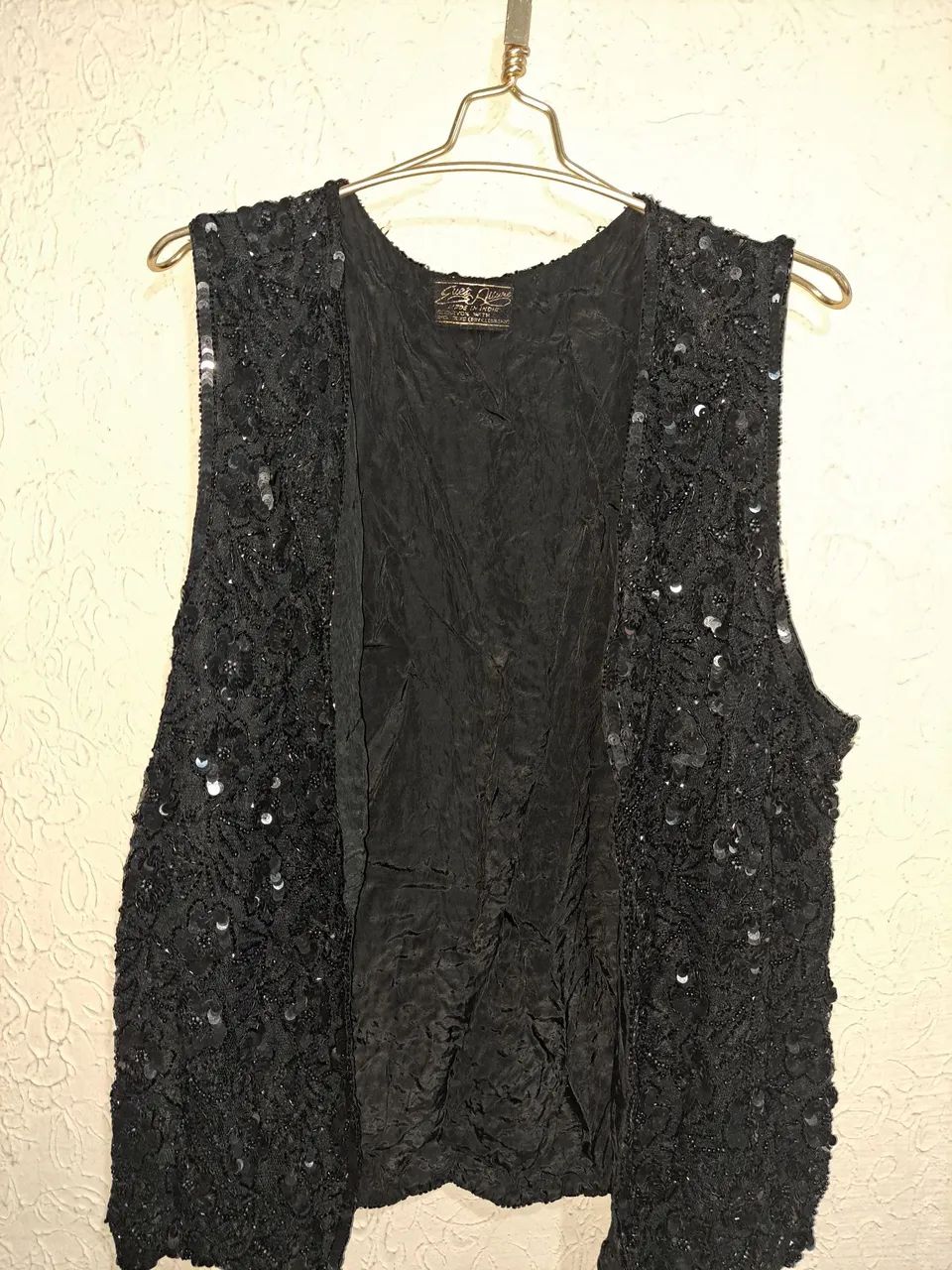 Colete de Paetês Preto