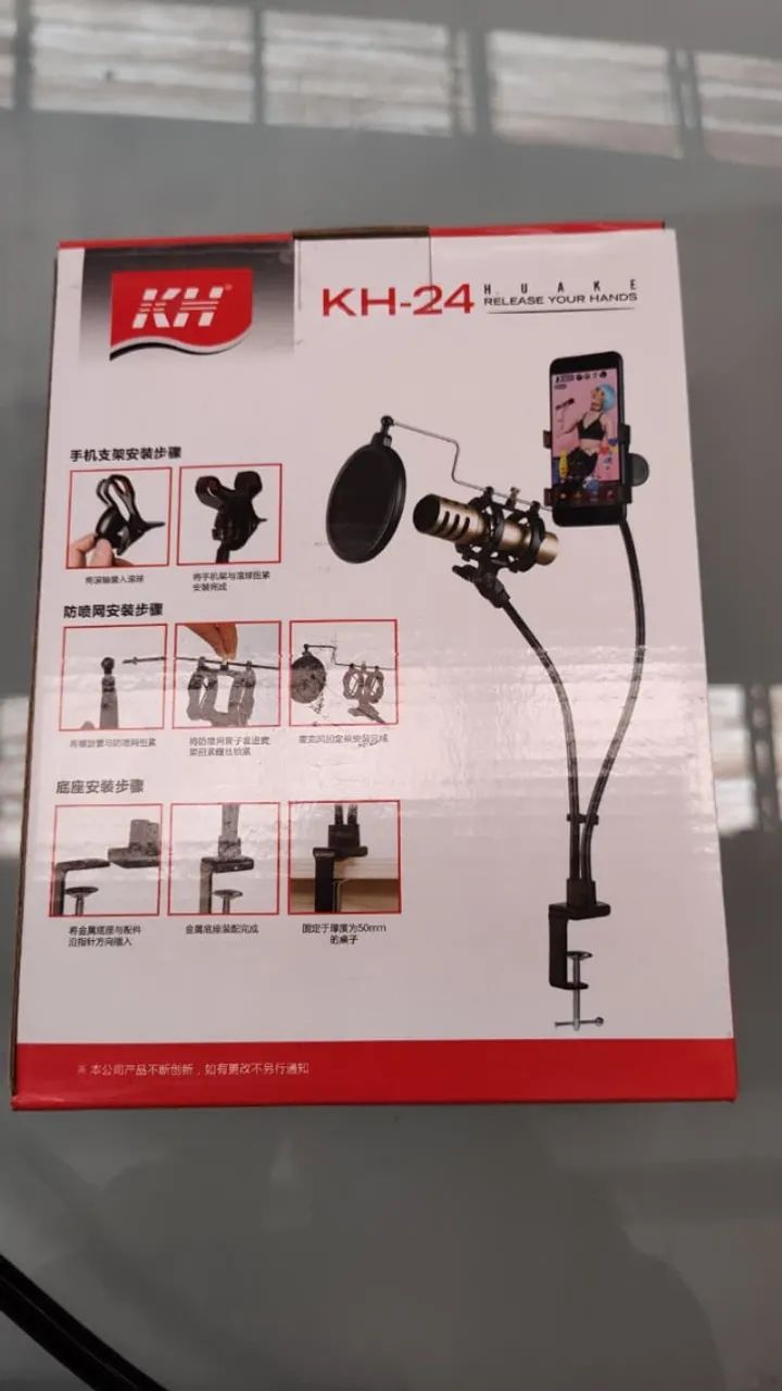 Suporte Articulado Braço Celular e Microfone Mesa - Foto 2