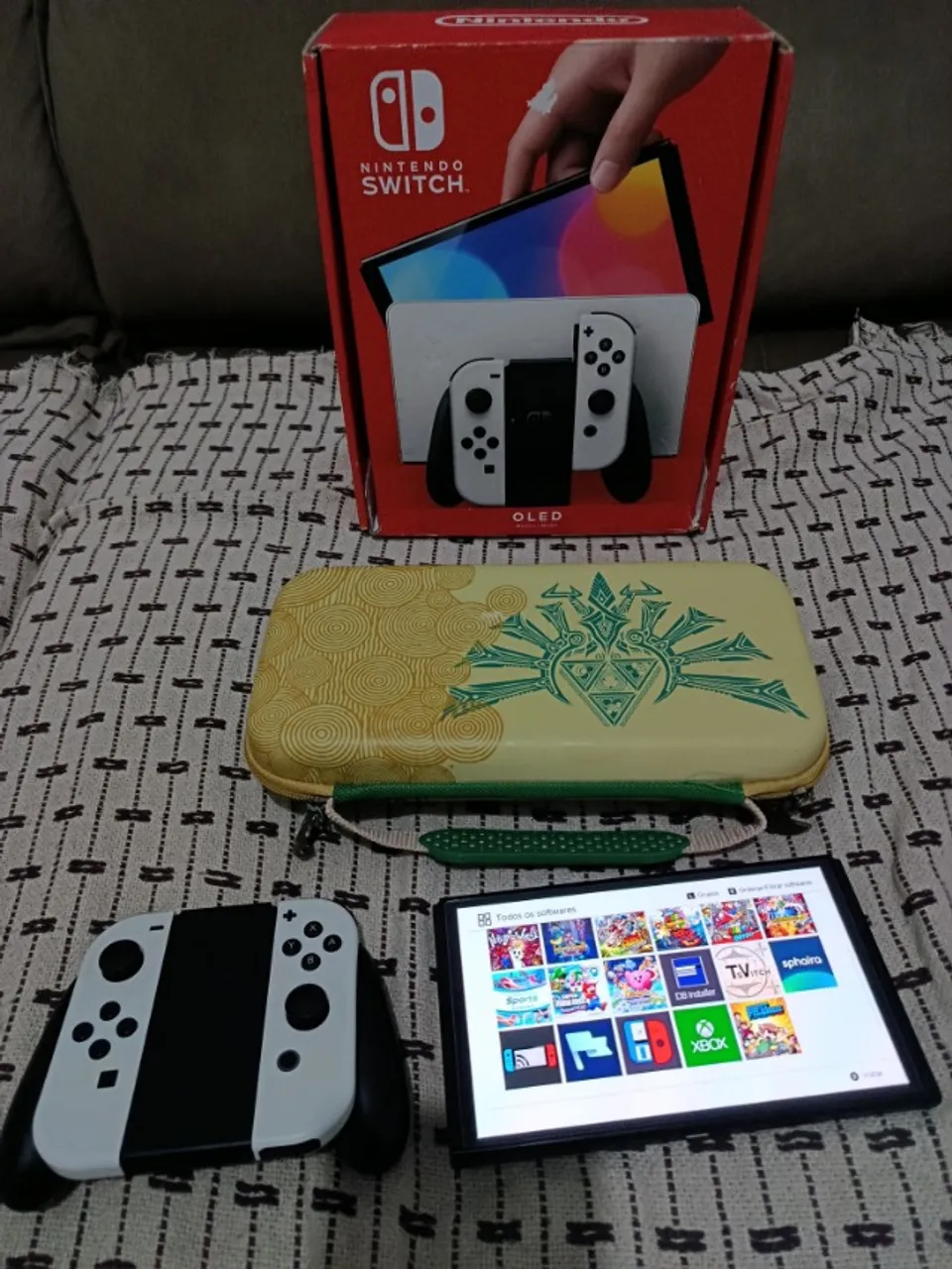 nintendo switch oled desb dock original com caixa e nota