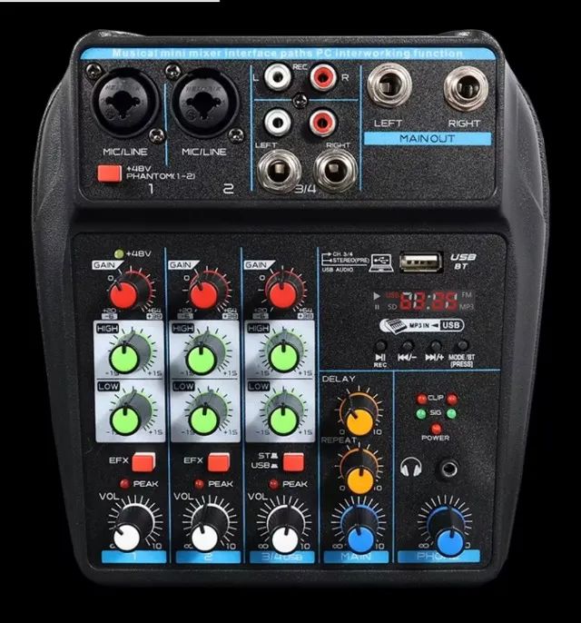 Mesa de som 4 canais - Efeitos - Bluetooth - USB Mp3 (NOVA) - Foto 6