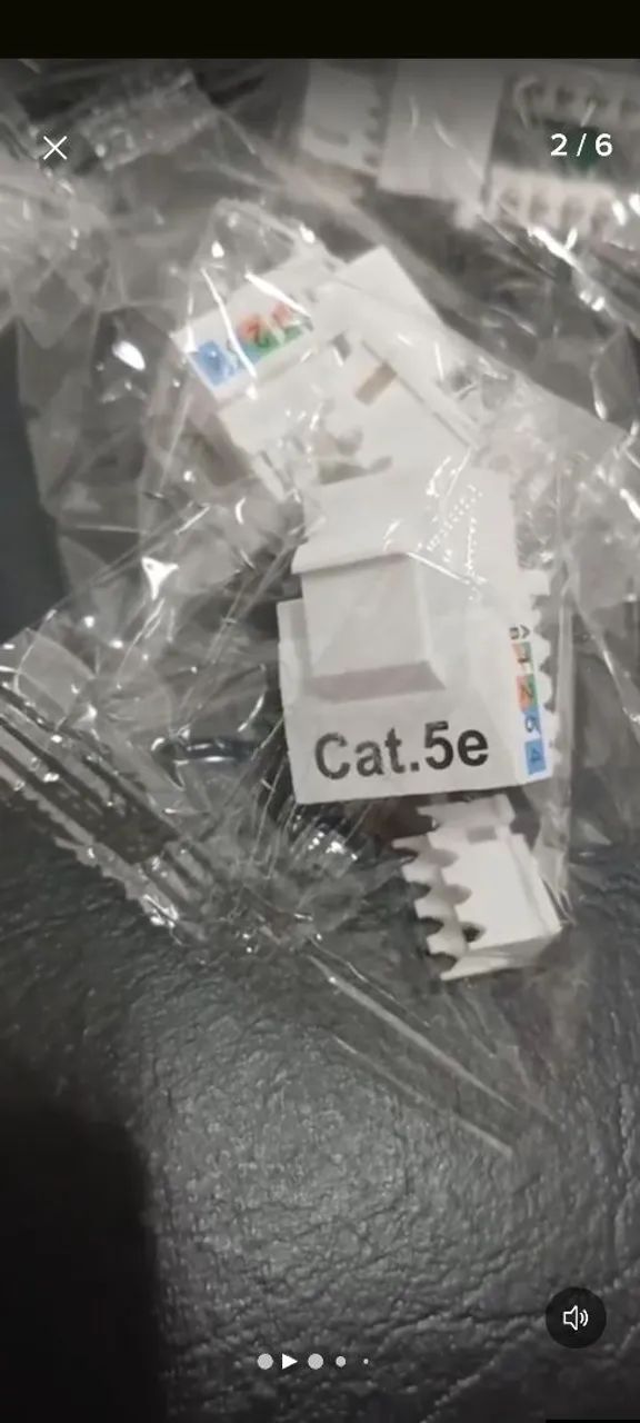 Conector fêmea Rj45utp keystone cat5e branco 
