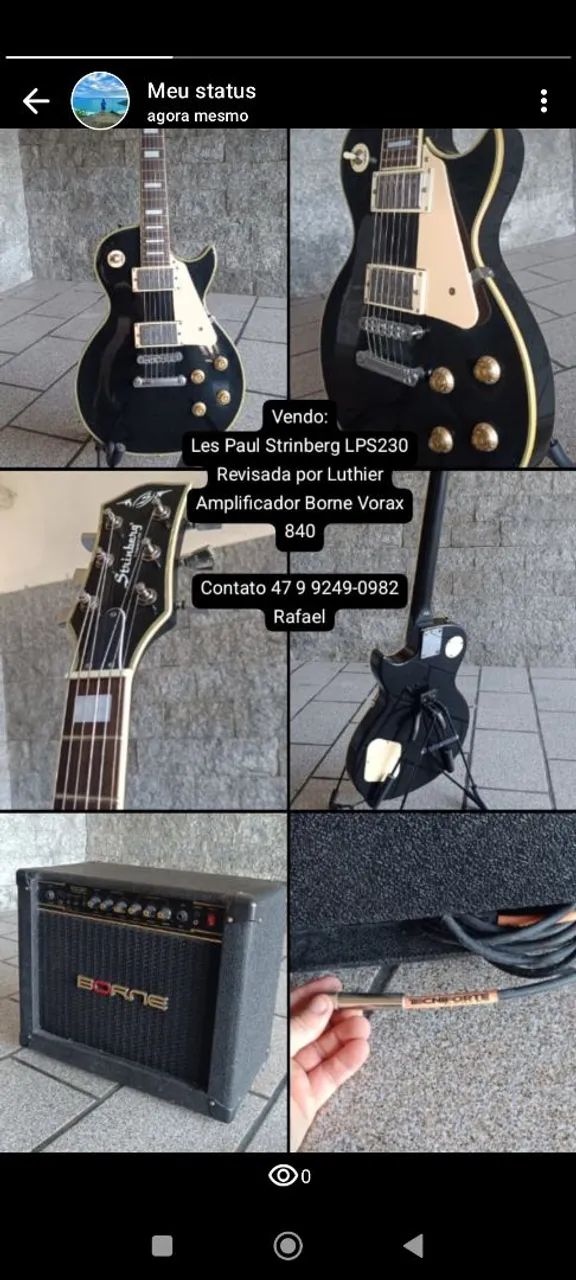 Guitarra Strinberg Les Paul Black + Amplificador  - Foto 2
