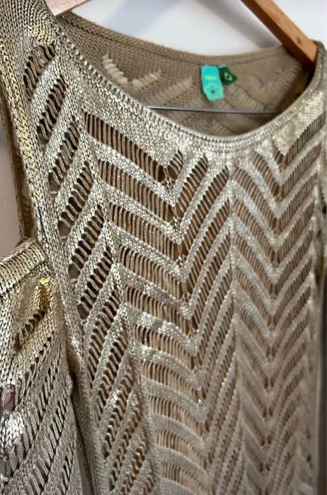 Vestido de croché dourada - Farm - Foto 4