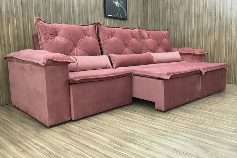 SOFÁ RETRÁTIL RECLINÁVEL 320LARG MOLAS BONNEL ESPUMA D28!! 626LO7 - Foto 3