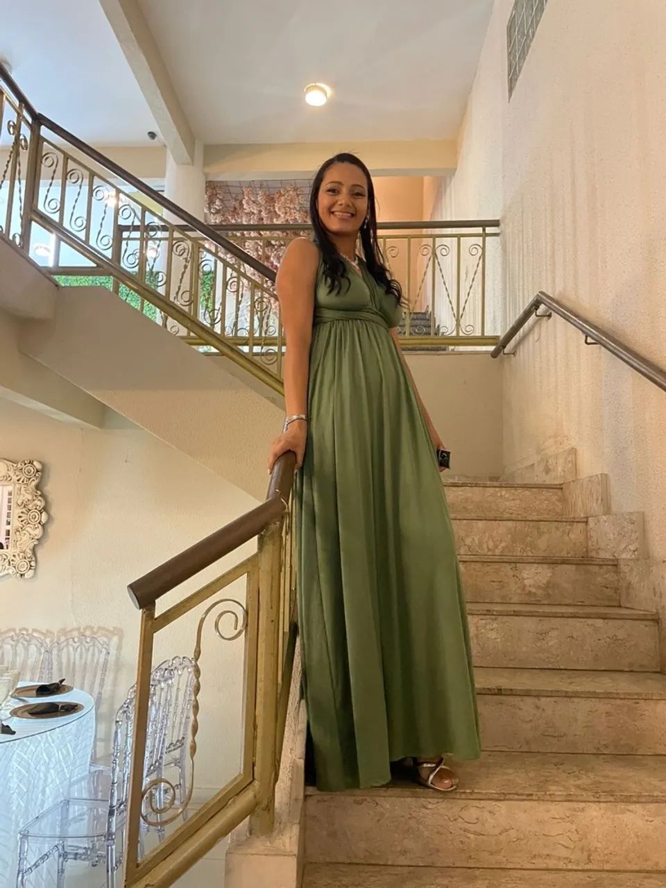 Vestido Longo Elegante Verde Militar Roupas Realengo, Rio de