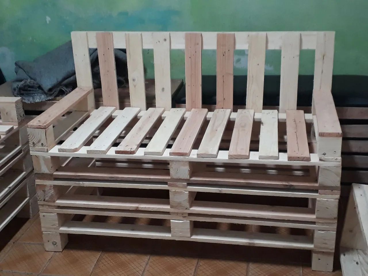 Conjunto de Sofás de Paletes Artesanal - Foto 2