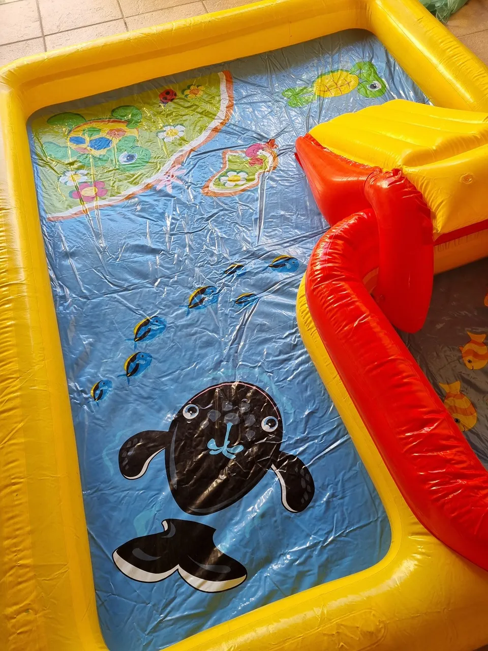 Piscina Infantil Inflável com Escorregador e Desenhos