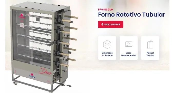 FORNO DUPLO ROTATIVO TUBULAR PROGÁS NOVO