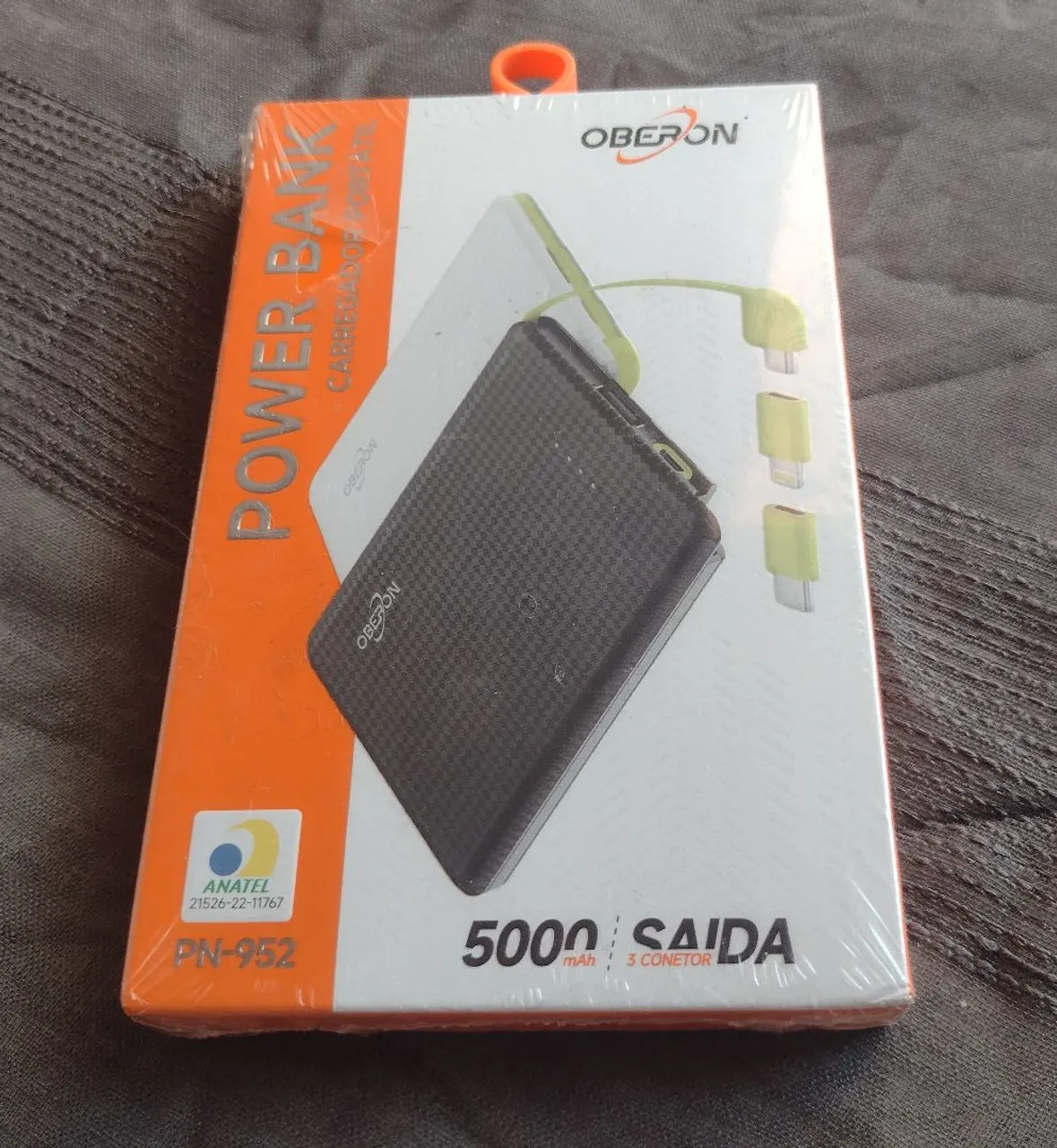 Carregador Portátil Oberon 5000mAh com 3 Conectores